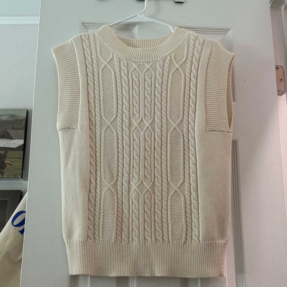 Cyrus Cream Knit Top Sweater Vest